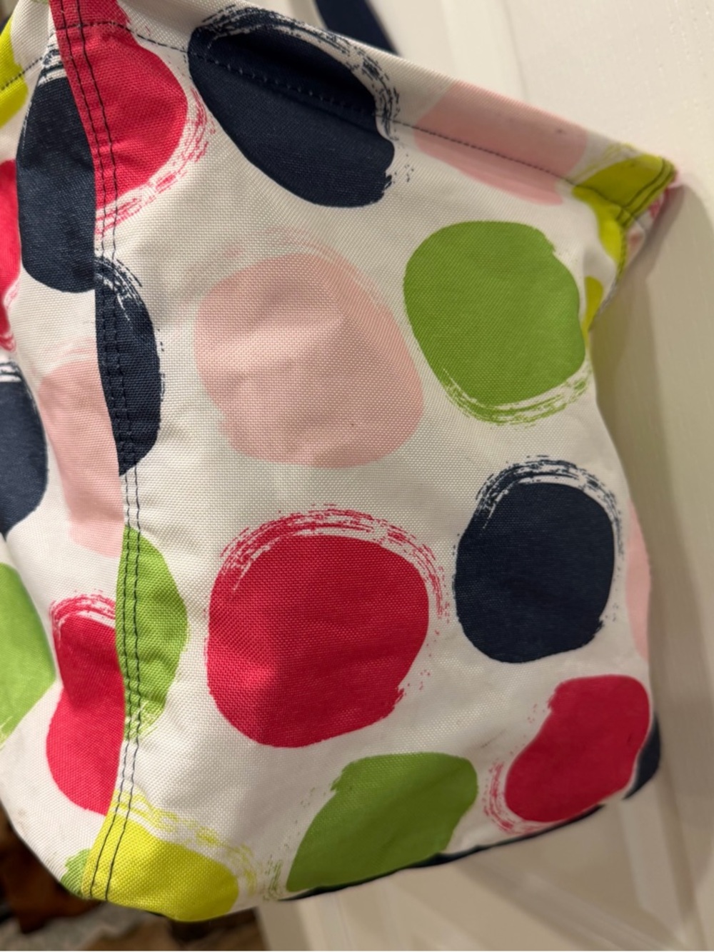 Thirty One 31 Bag Large Canvas Polka Dot Watermelon Heather Utility Tote Bag - Picture 4 of 12